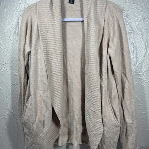 Rachel Zoe Cardigan Sweater Brown Teddy Bear Soft Pockets size small